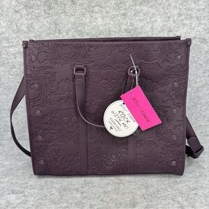 Betsey Johnson Skull Embossed Tote Bag